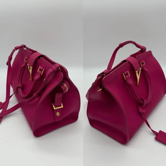 Authentic Yves Saint Laurent pink small cabad tote in smoot calfskin leather - Picture 13 of 15